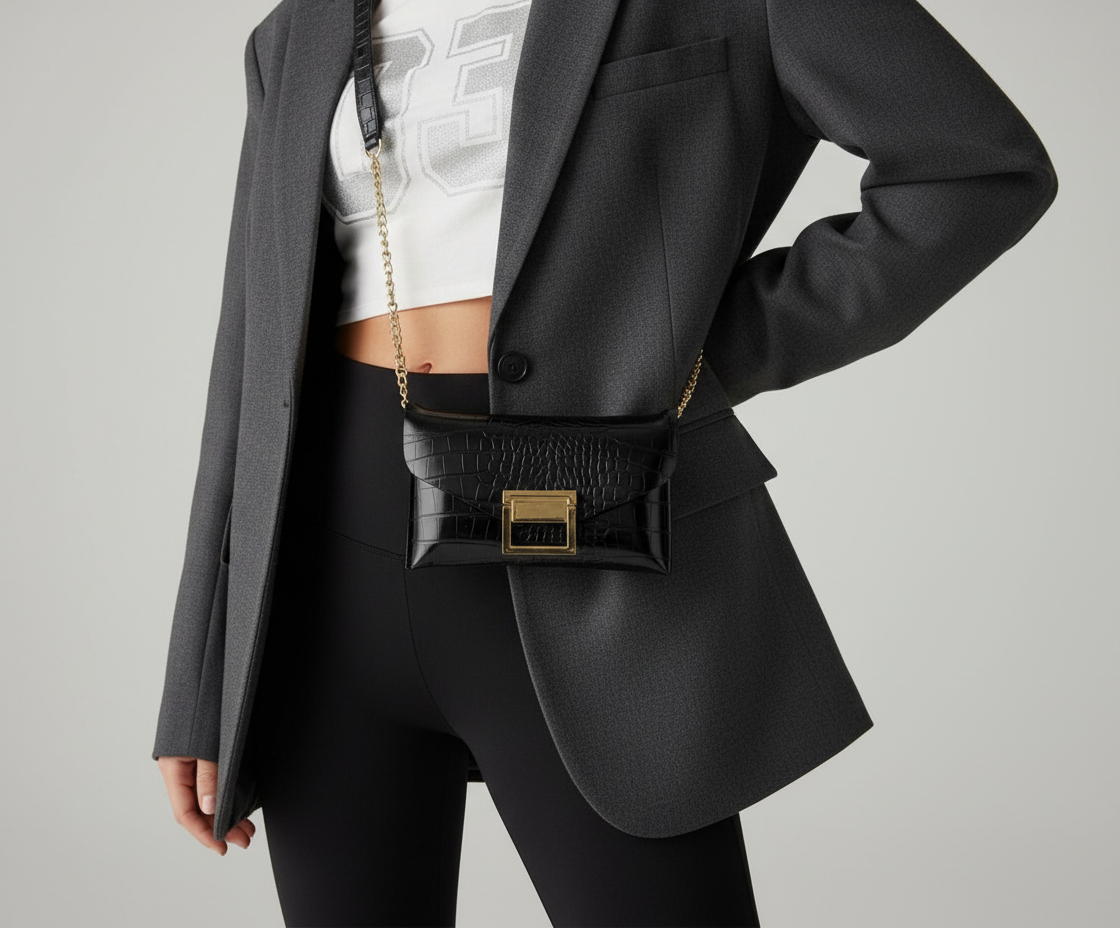 Marsupio con outfit athleisure