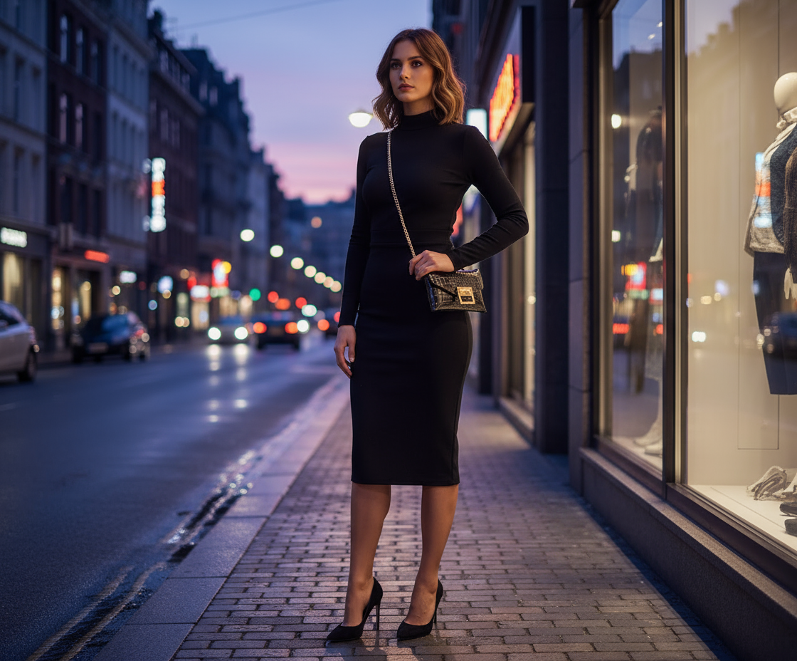 Marsupio con outfit elegante nero