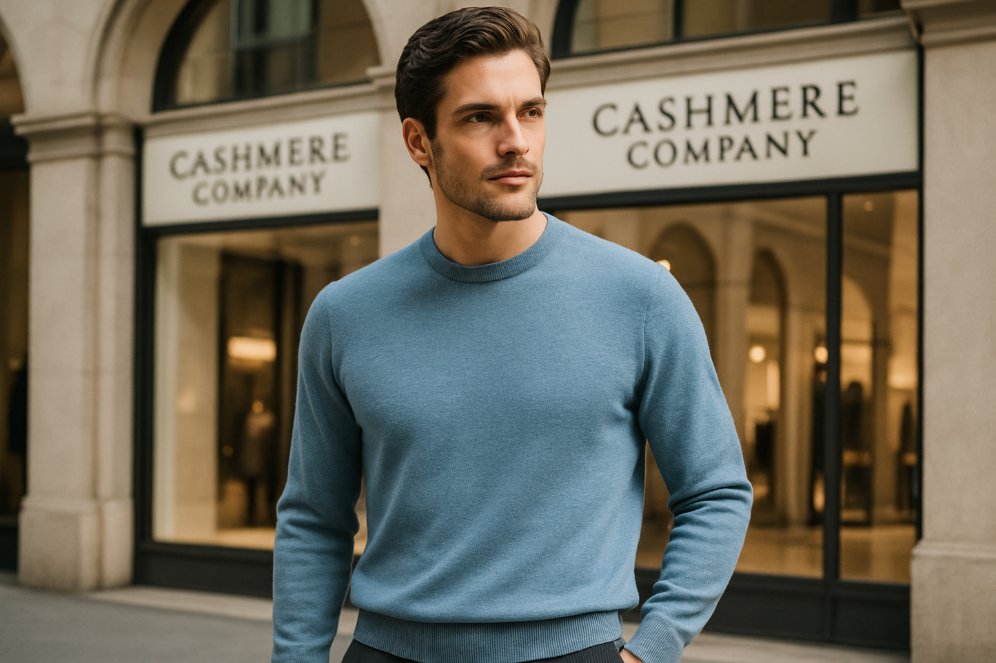 Modello con maglia cashmere - seconda posa