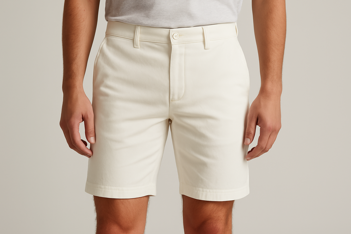 Pantaloncino bianco focus frontale indossato