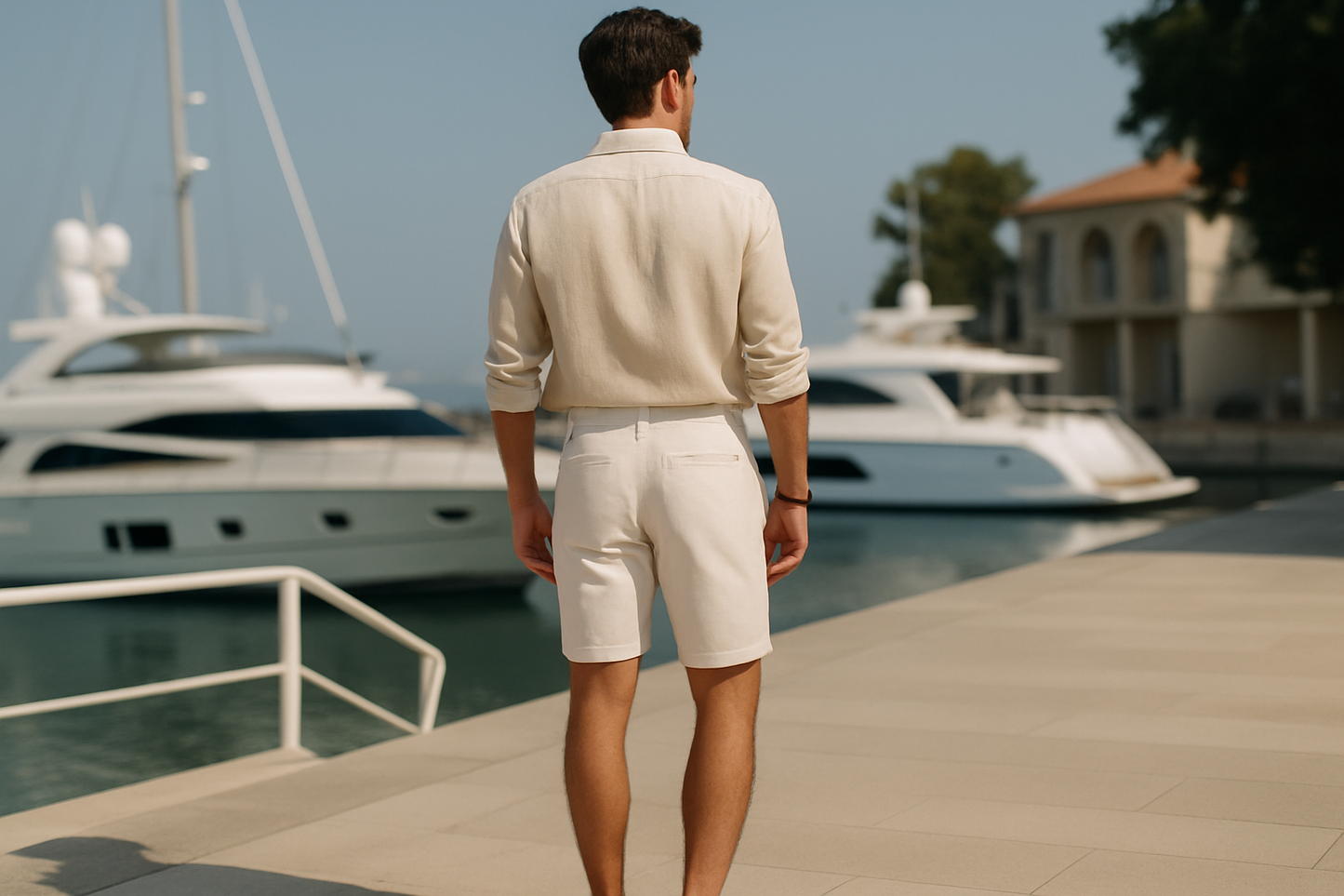 Pantaloncino bianco vista posteriore