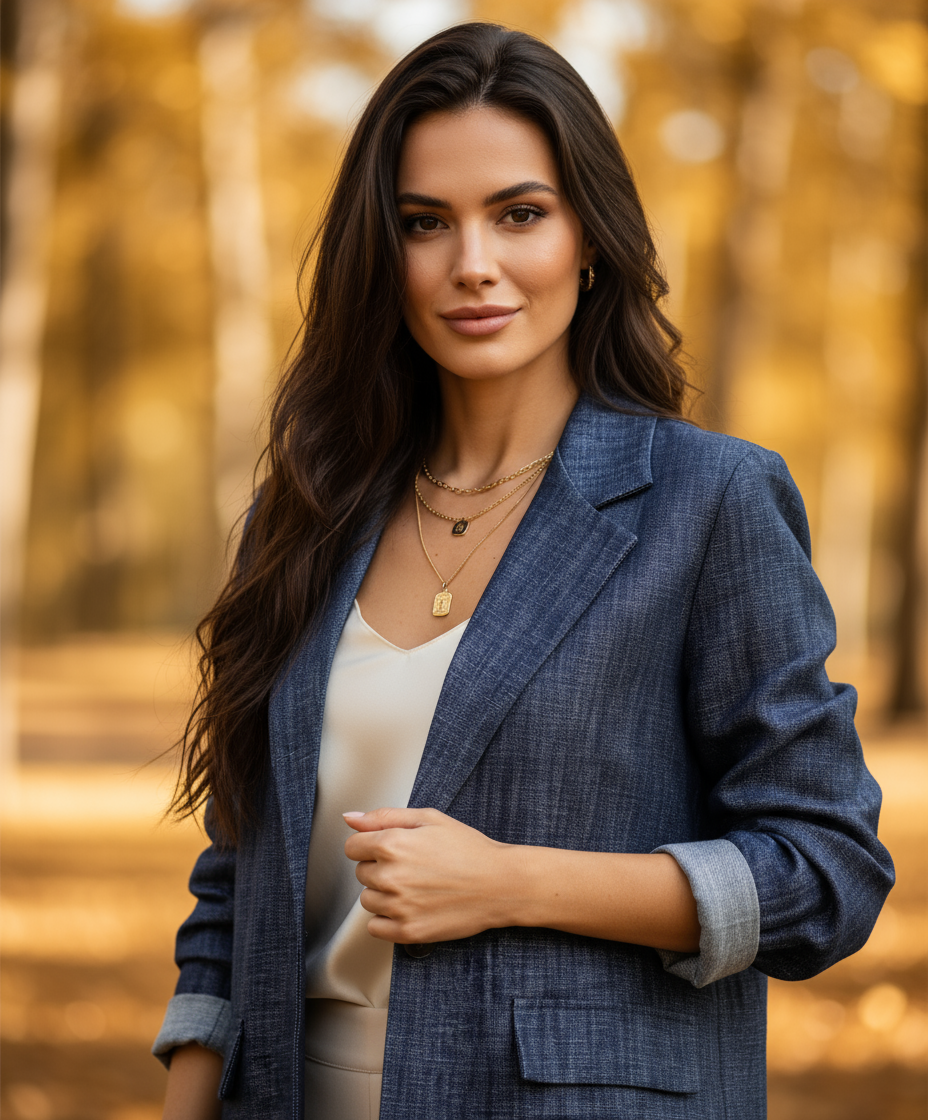 Primo piano blazer blu