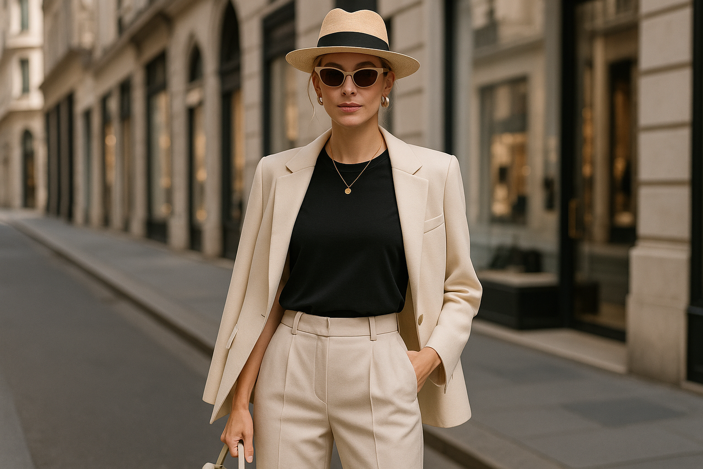 T-shirt nera con outfit urbano chic