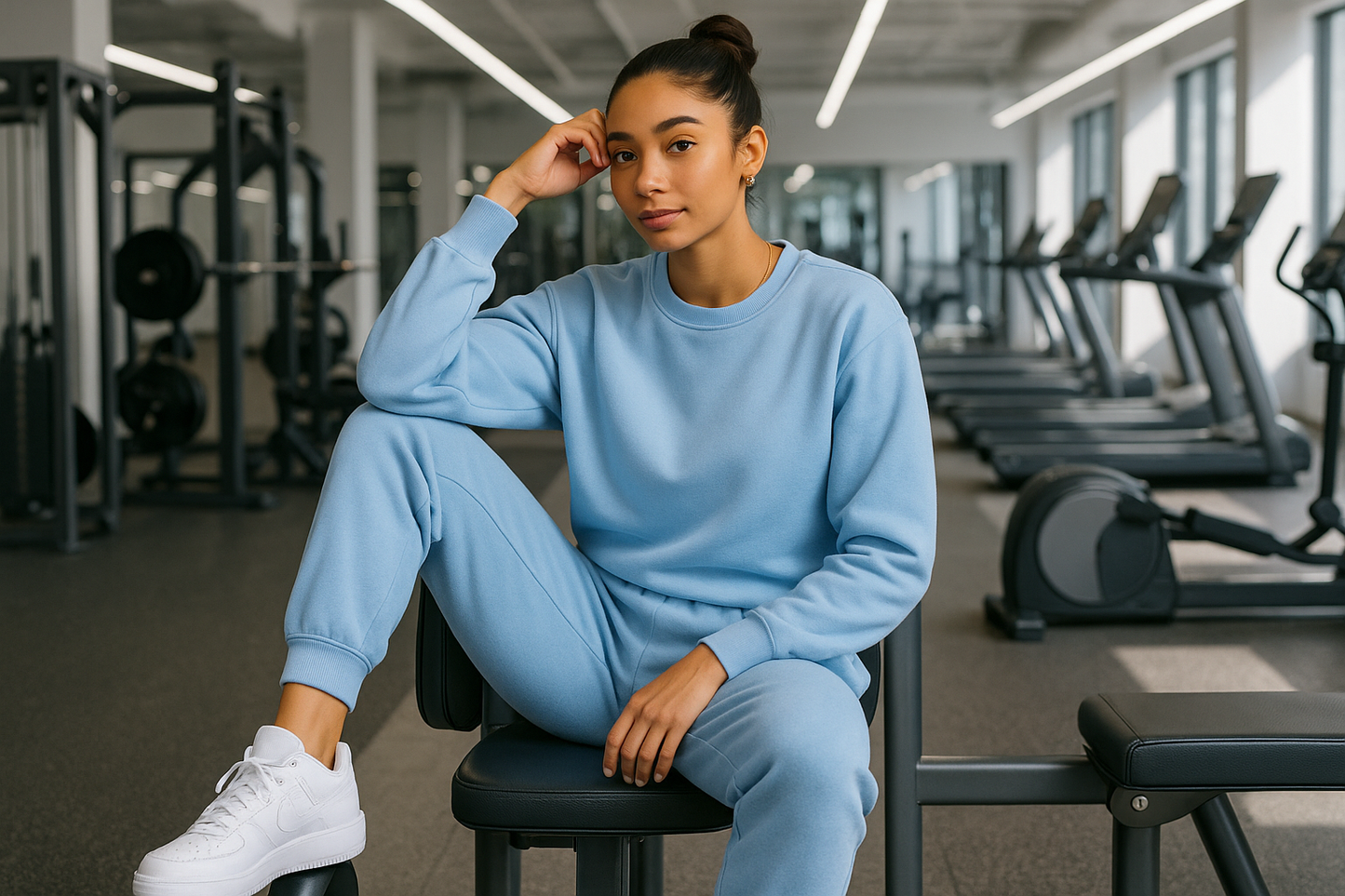 Tuta azzurra - relax in palestra