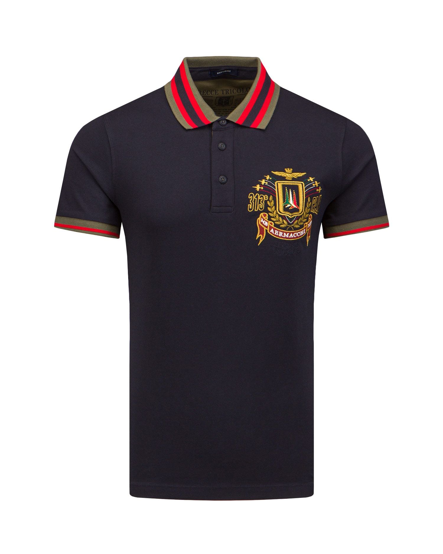 Aeronautica Militare Polo Frecce Tricolori Blu SC 50 Manica Corta Un omaggio all aviazione italiana EMME FASHION STORE