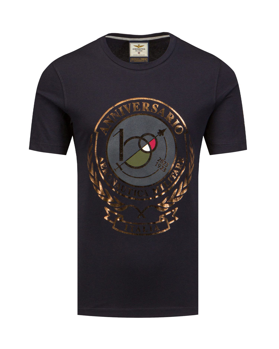 Aeronautica Militare t-shirt centenario maglia Uomo Blu SC-50% manica corta