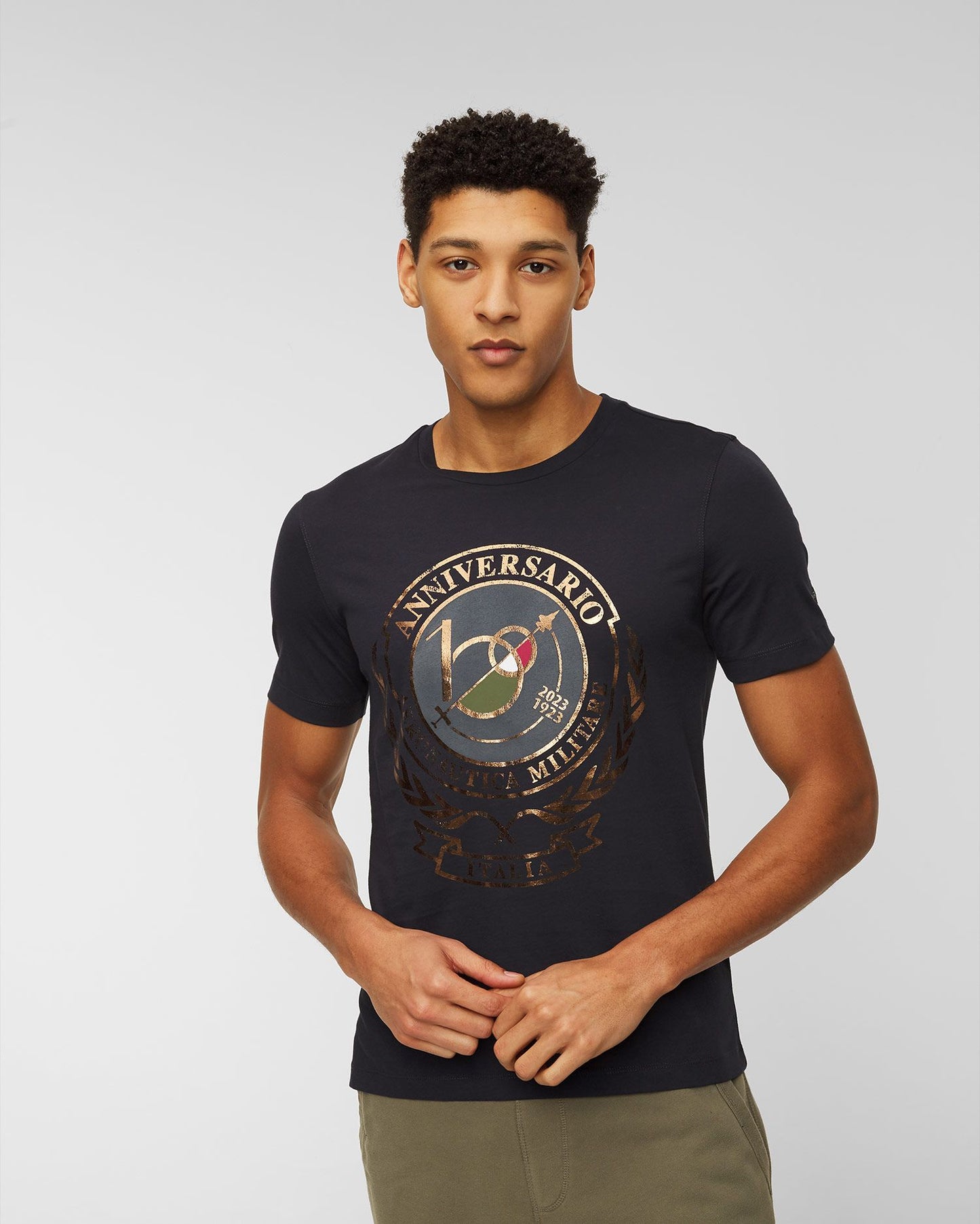 Aeronautica Militare t-shirt centenario maglia Uomo Blu SC-50% manica corta