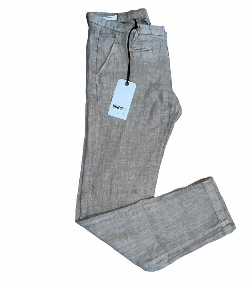 Pantalone Uomo SC 50%  Uniform  100% Lino colore sabbia