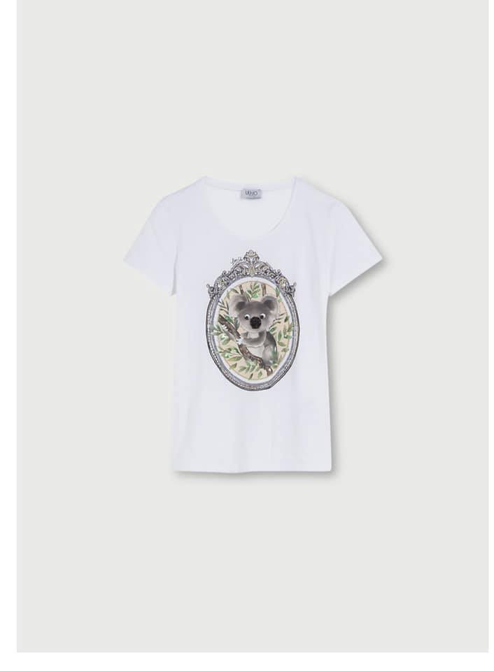 Liu Jo T-shirt Donna bianca manica corta firmata Stampa Koala | Emme Fashion Store