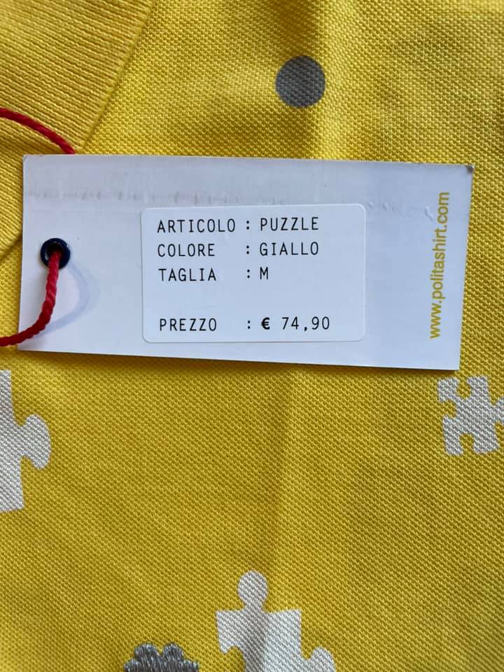 Polita polo uomo giallo Mezza Manica Cotone M