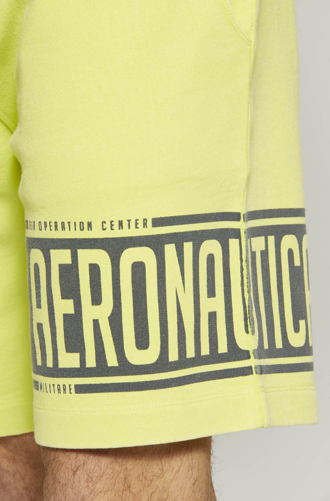Pantaloncini Uomo Giallo Lime Aeronautica Militare - Bermuda Sportivi Estivi Made in Italy