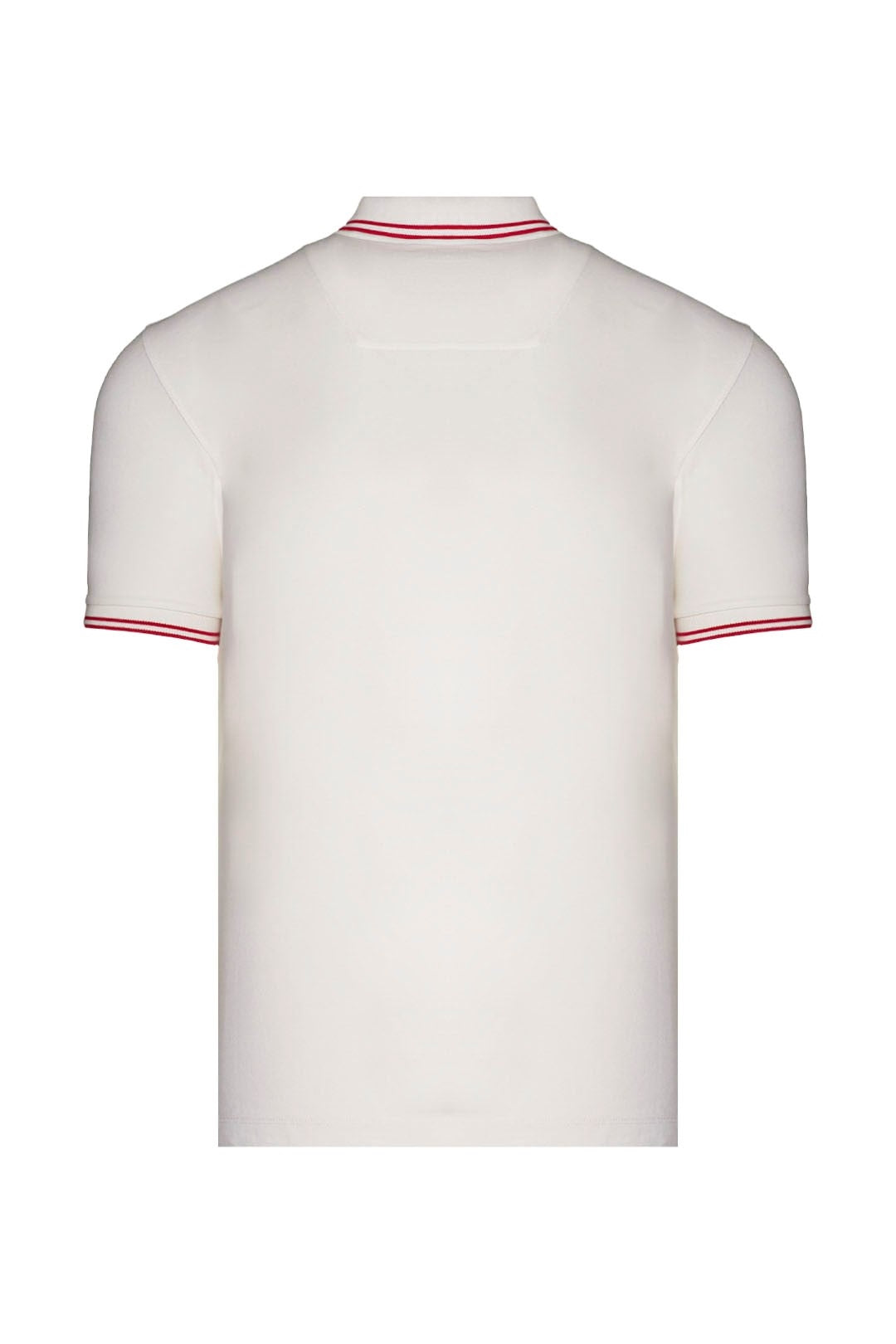 Polo Uomo Bianca Aeronautica Militare Inserti Rossi - Cotone 100% Manica Corta Made in Italy