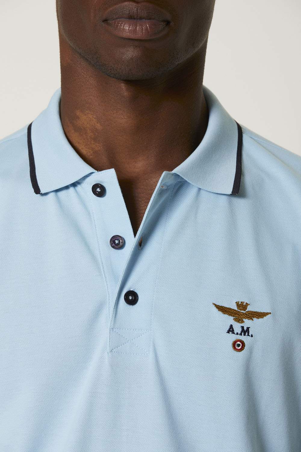Polo Uomo Azzurro Aeronautica Militare Manica corta cotone