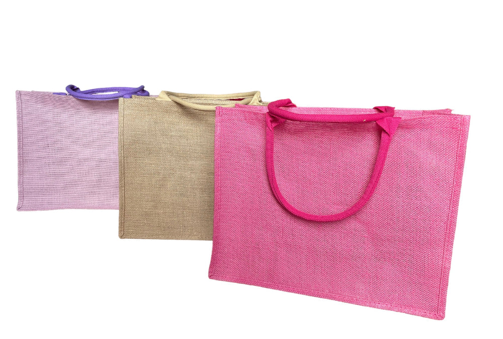 Borsa mare grande spiaggia in tela juta con manico , interno in pvc è impermeabile, adatta anche per le tue uscite in barca