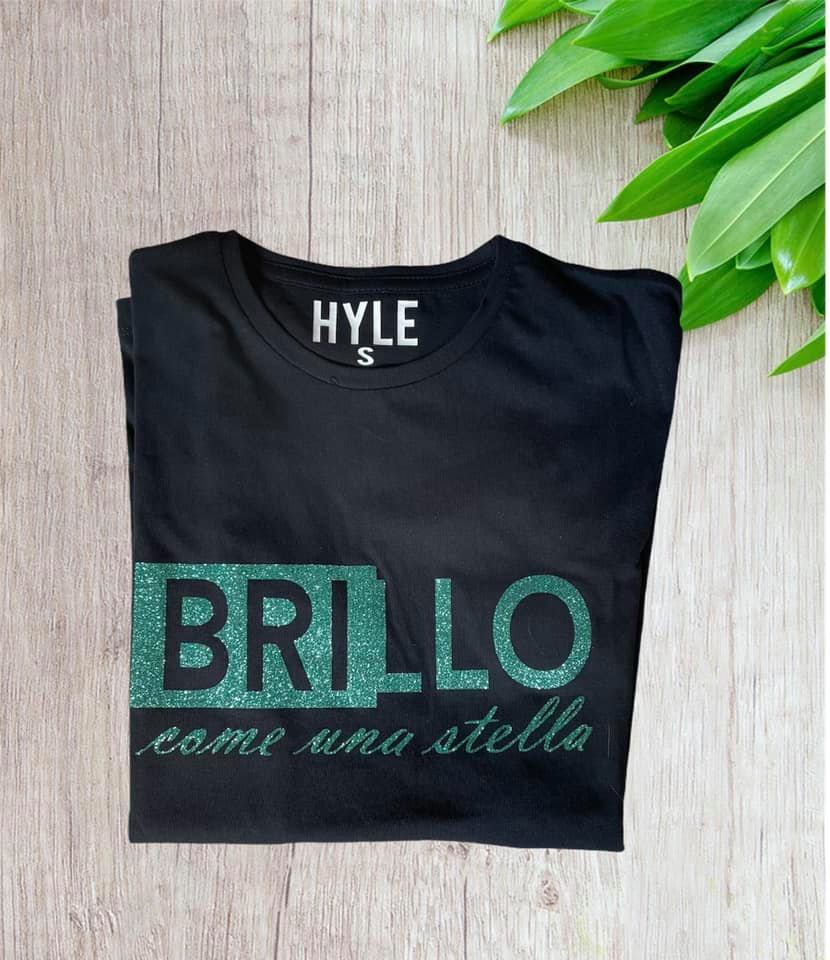 T-shirt donna cotone nero girocollo manica corta
