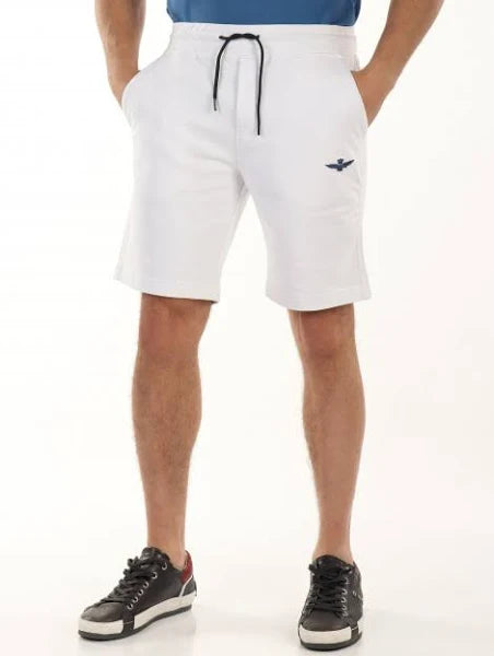 Bermuda Uomo Bianco Aeronautica Militare Felpa Cotone