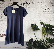 Carica l&#39;immagine nel visualizzatore di Gallery, Vestito donna corto abito Stile Positano lino e cotone SC-50%  viola o blu Cashmere Company
