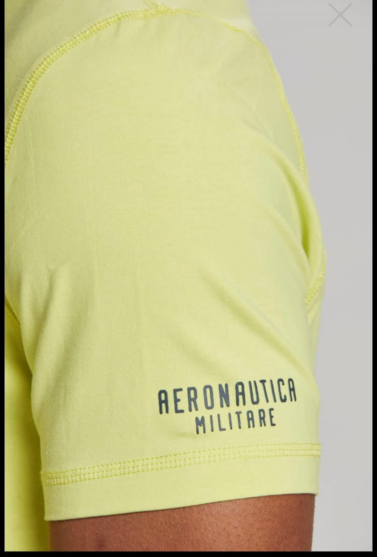 Aeronautica Militare T-shirt uomo giallo Lime Sc-50% Girocollo manica corta