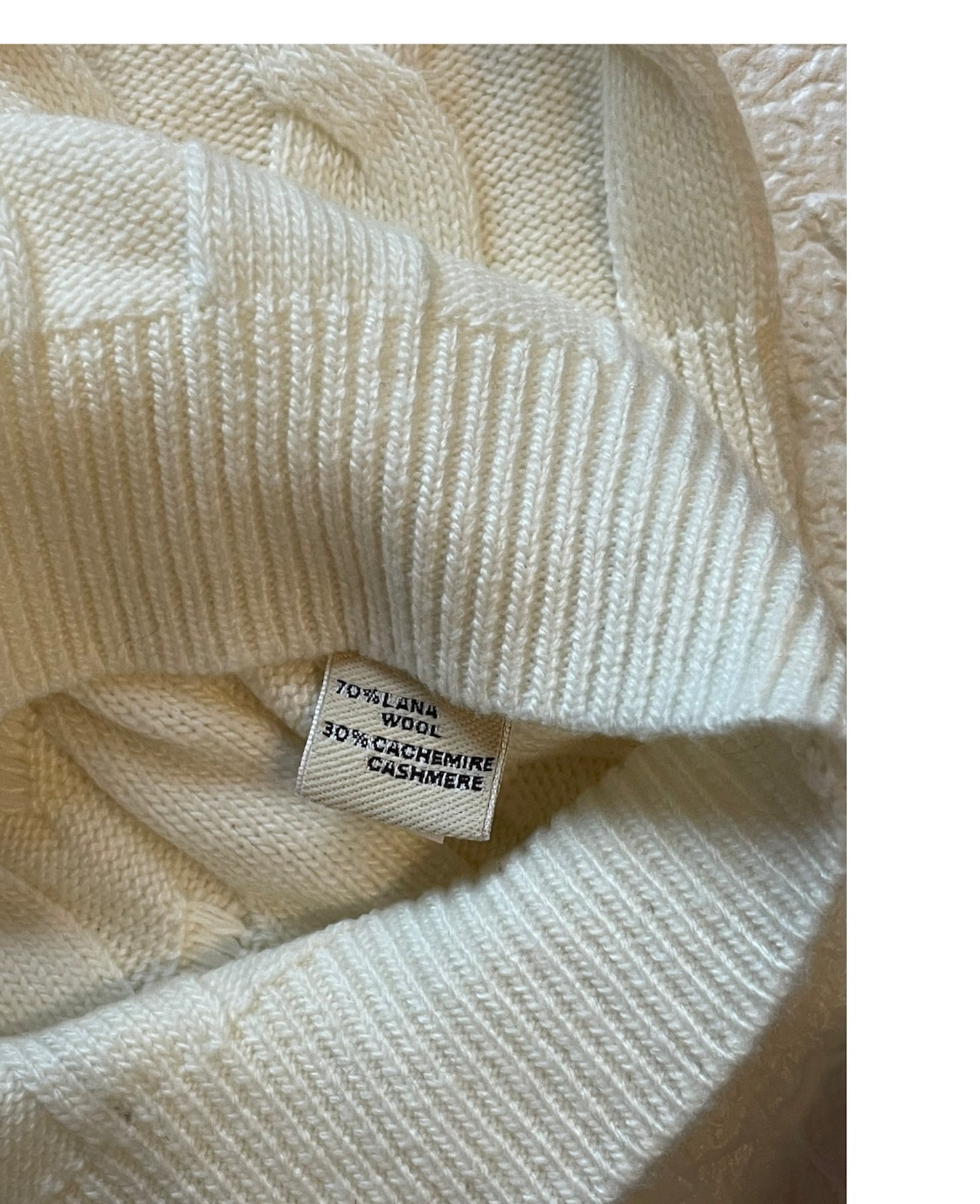 Cashmere Company Maglia Donna Bianco Girocollo Trecce cashmere e lana