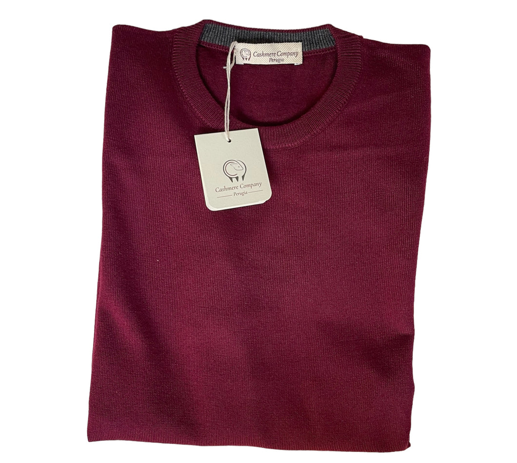 Cashmere Company maglia uomo Bordeaux sc-50% girocollo cashmere seta lana