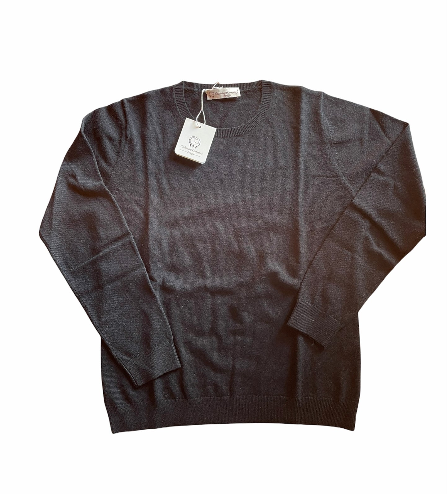 Cashmere Company maglia donna nero SC-50% girocollo maglione pullover manica lunga Cashmere e Lana Made in Italy
