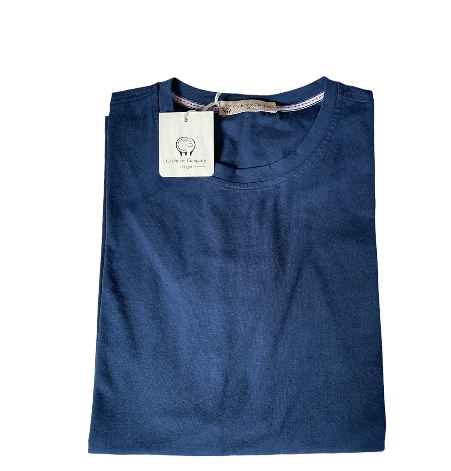 T-shirt Uomo Blu Cashmere Company - Cotone Premium Manica Corta