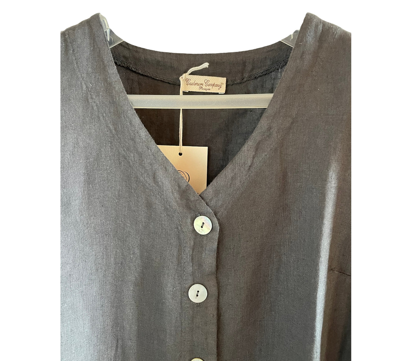 Abito Lungo Bianco sc-50% | Lino | Cashmere Company | Made in Italy- Eleganza italiana