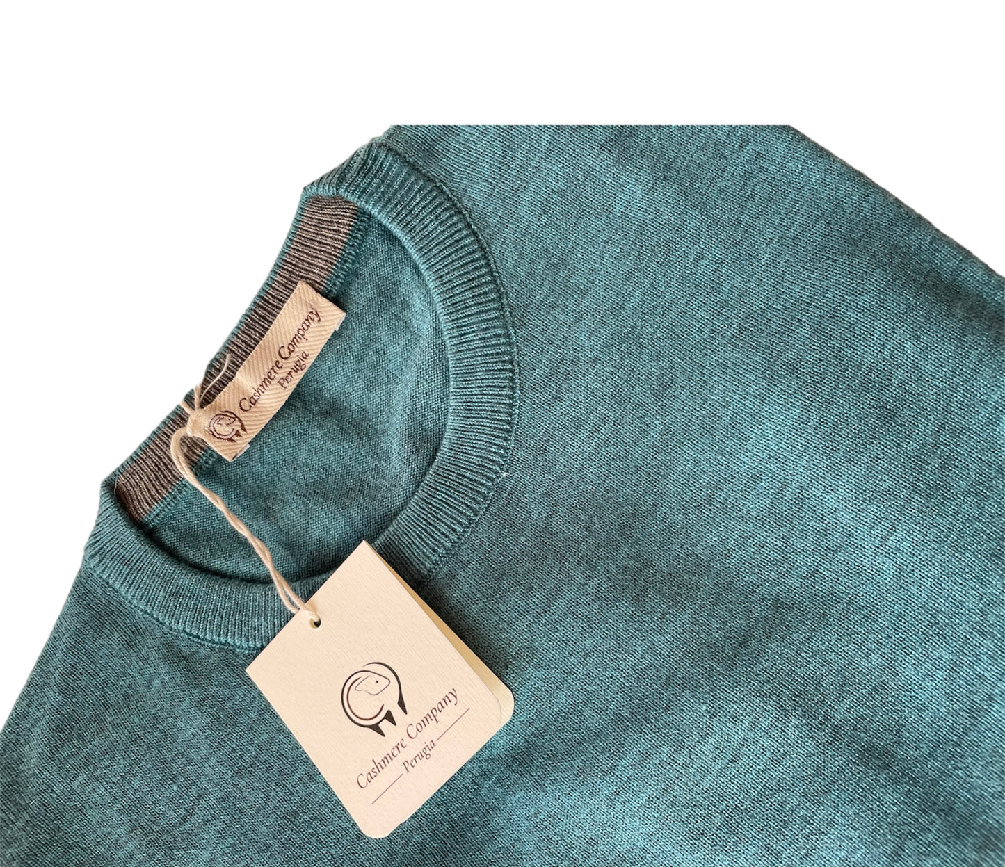 Cashmere Company maglia uomo verde Tiffany SC-50% girocollo Lana Cashmere e Seta