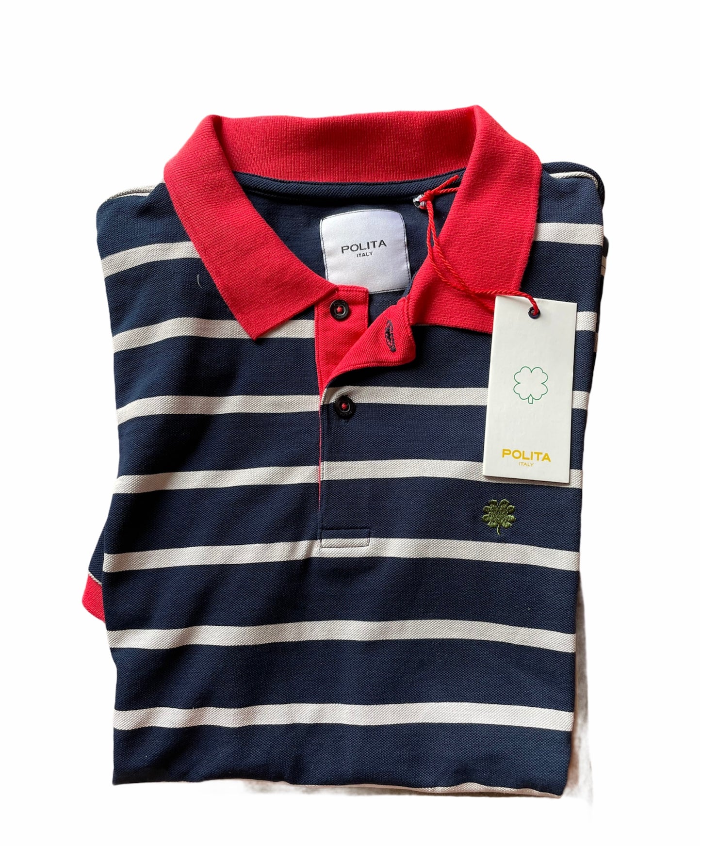 Polita t-shirt Polo uomo maglietta colore blu a righe cotone mezza manica