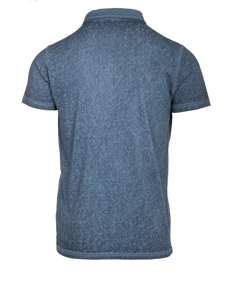 Polo Uomo Blu Denim in lino e cotone sc-50% Cashmere Company