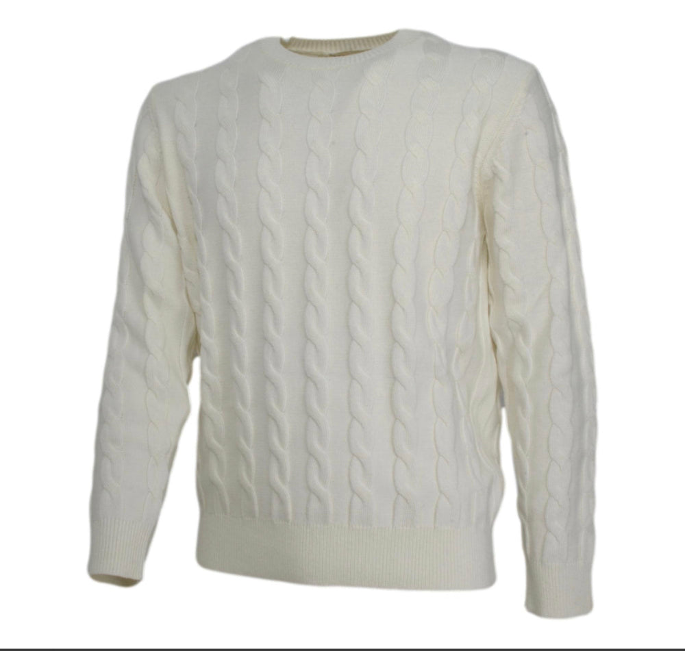Cashmere Company Maglia Donna Bianco Girocollo Trecce | Lusso e Morbidezza