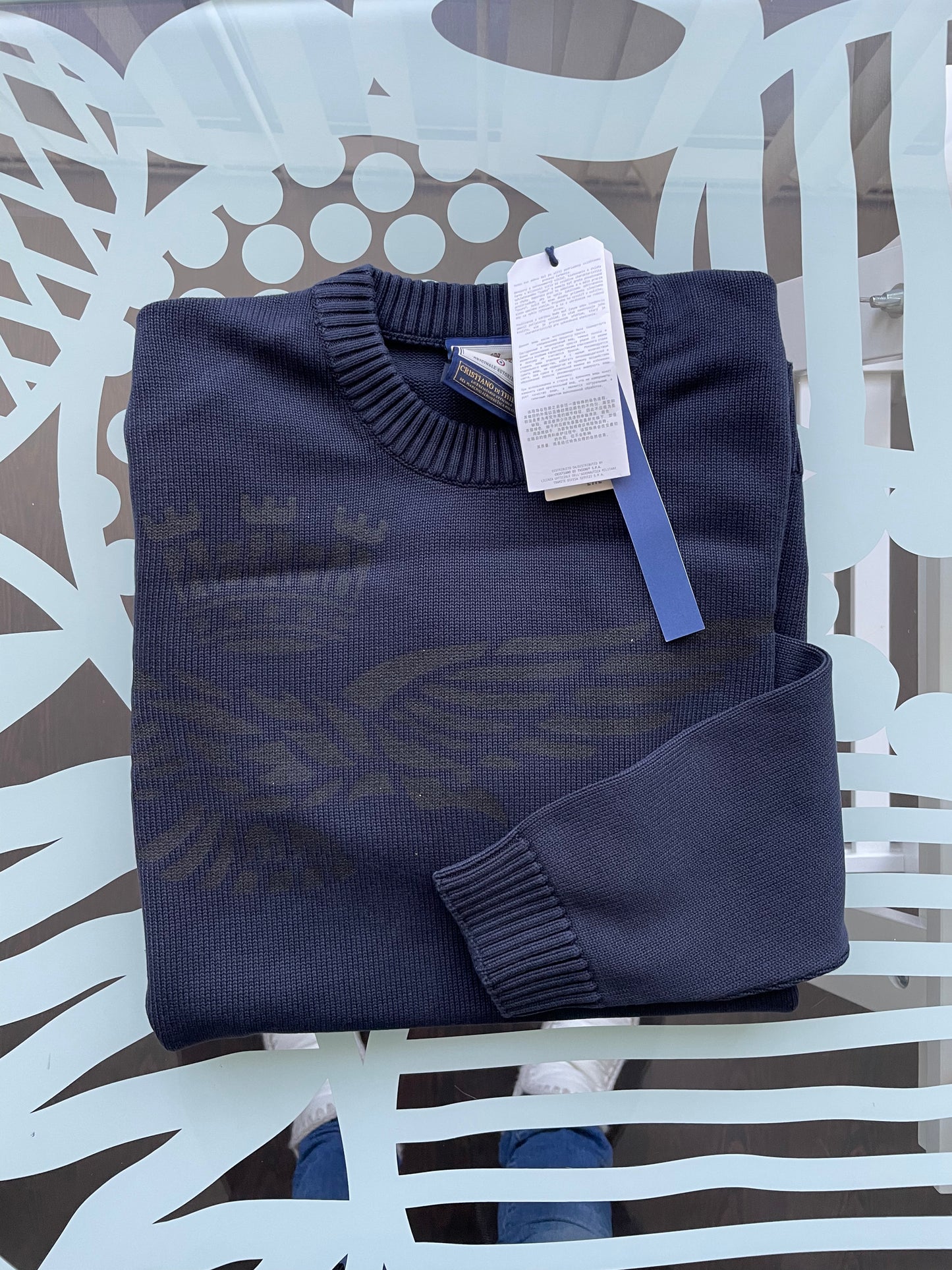 Aeronautica Militare Maglione Uomo Blu Sc-50% manica lunga cotone