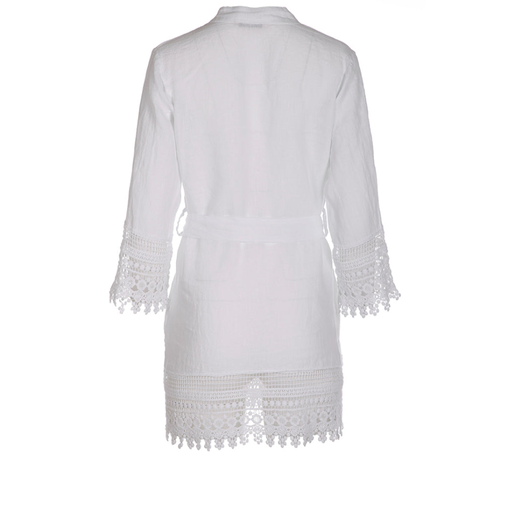 Vestito Donna Corto Lino Stile Positano | Cashmere Company | Pizzo Macramè Cotone