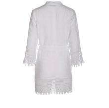 Carica l&#39;immagine nel visualizzatore di Gallery, Vestito Donna corto in lino Bianco Sc-50%  abito Stile Positano Cashmere Company
