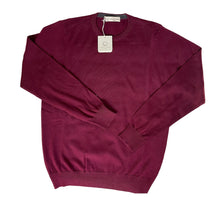 Carica l&#39;immagine nel visualizzatore di Gallery, Cashmere Company maglia uomo Bordeaux sc-50% girocollo cashmere seta lana
