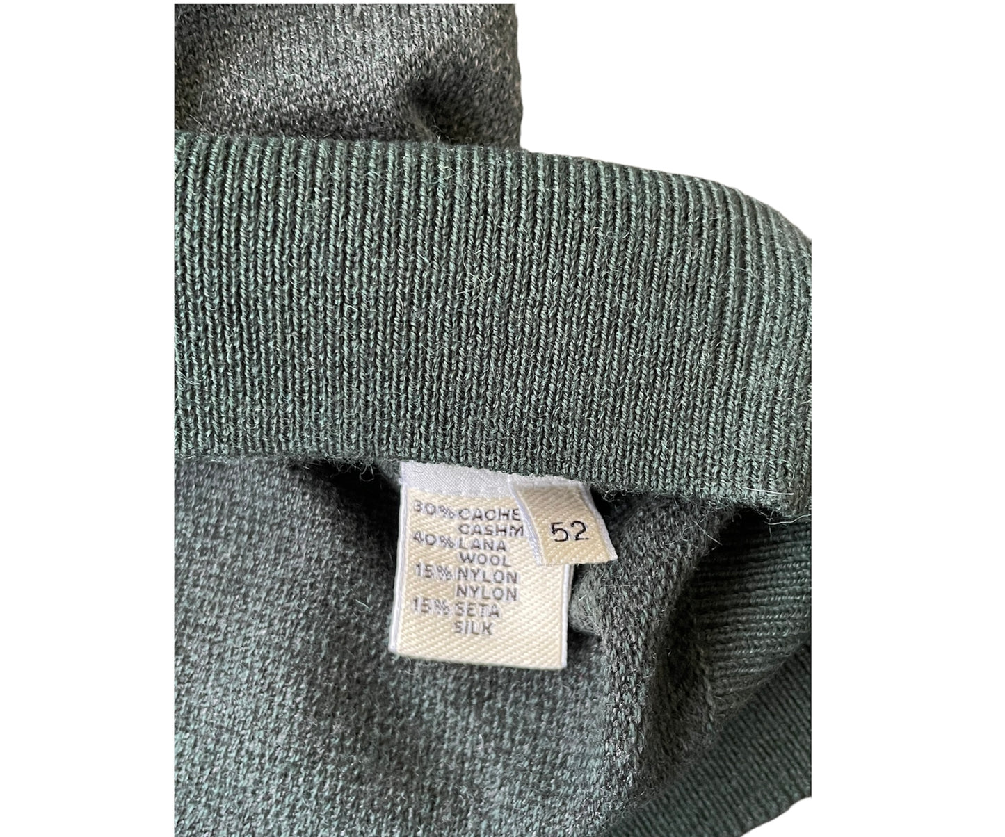 Blu Cashmere maglia uomo Verde Sc-50% girocollo lana Cashmere e Seta