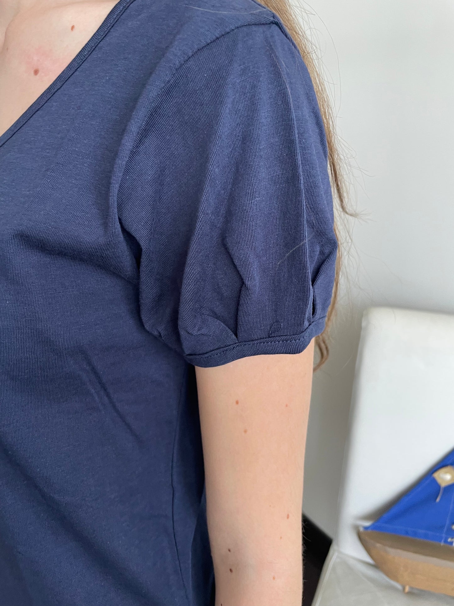Vestito donna corto abito Stile Positano lino e cotone SC-50% viola o blu Cashmere Company