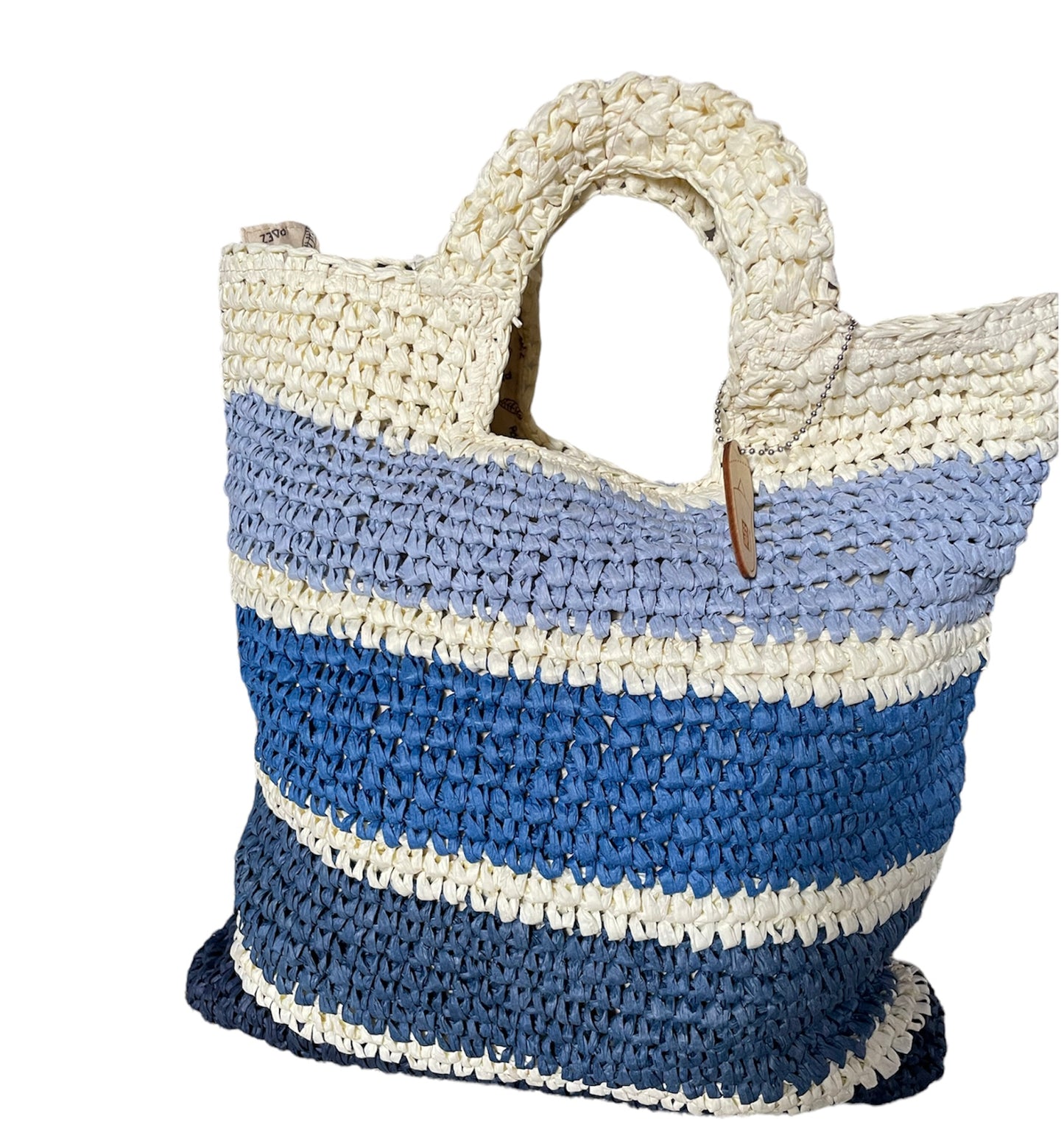 Borsa Mare Donna blu bianco azzurro con doppio manico