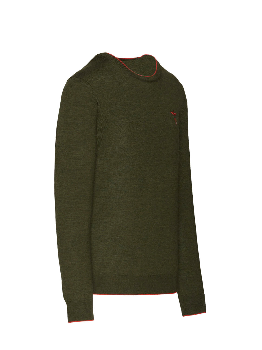 Aeronautica Militare Maglia Uomo Verde in Lana Merino | Calda e confortevole per l'inverno