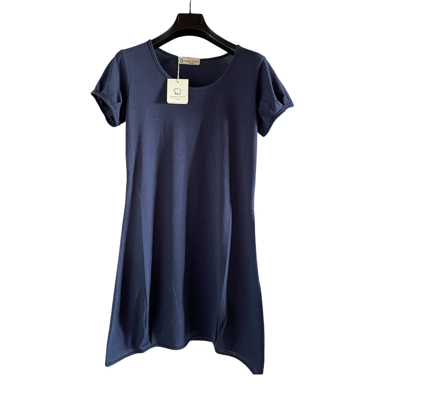 Vestito donna corto abito Stile Positano lino e cotone SC-50% viola o blu Cashmere Company