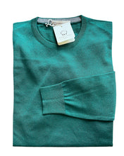 Carica l&#39;immagine nel visualizzatore di Gallery, Cashmere Company maglia uomo verde inglese SC-50%  Girocollo Pullover Made in Italy
