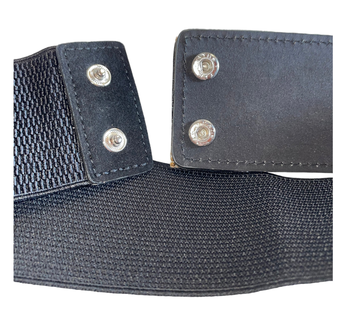 Cintura Gioiello Donna Elastica Nera | Cintura a Molla Fibbia Rettangolare Cristalli | Made in Italy