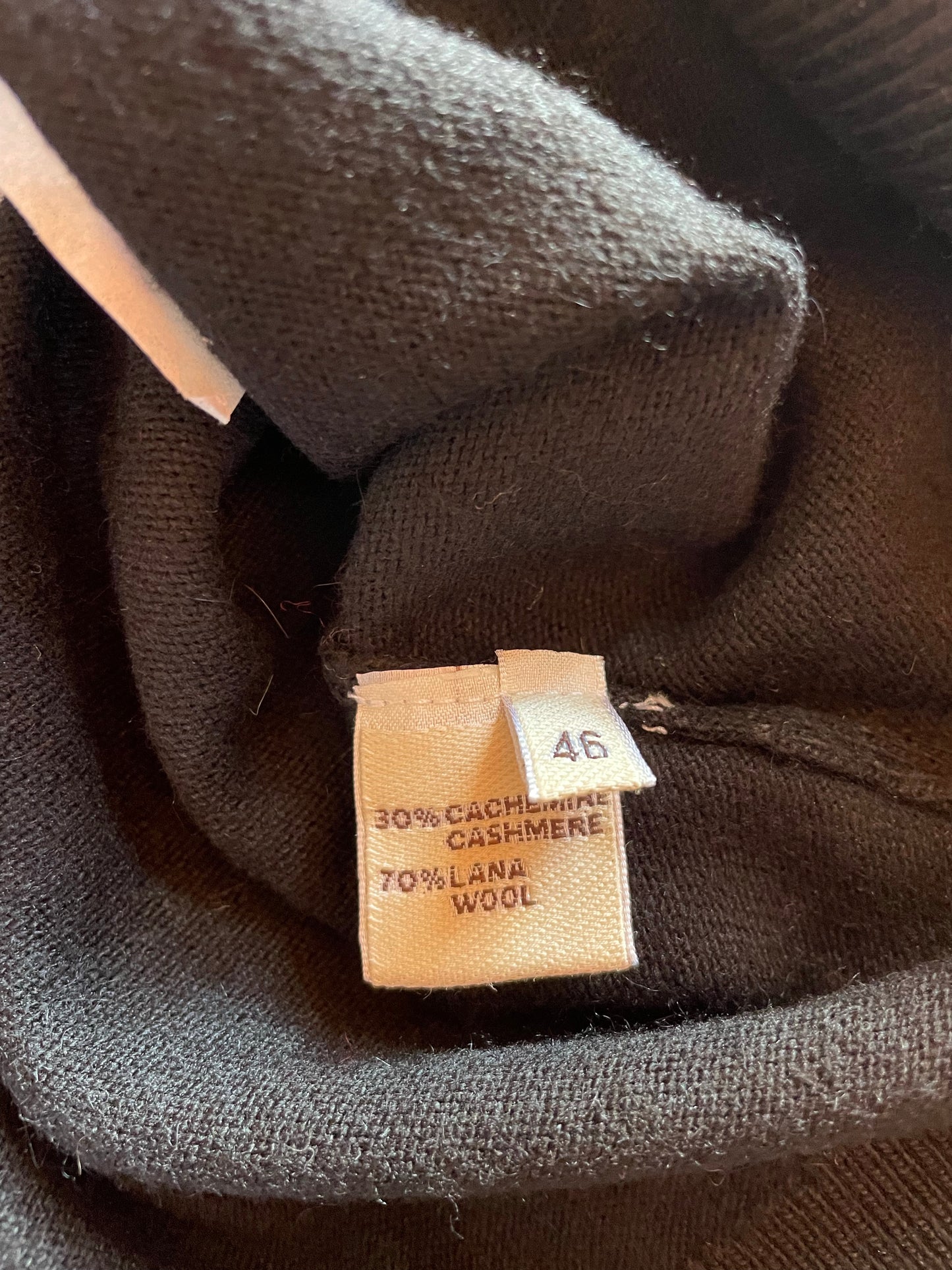 Cashmere Company maglia donna nero SC-50% girocollo maglione pullover manica lunga Cashmere e Lana Made in Italy