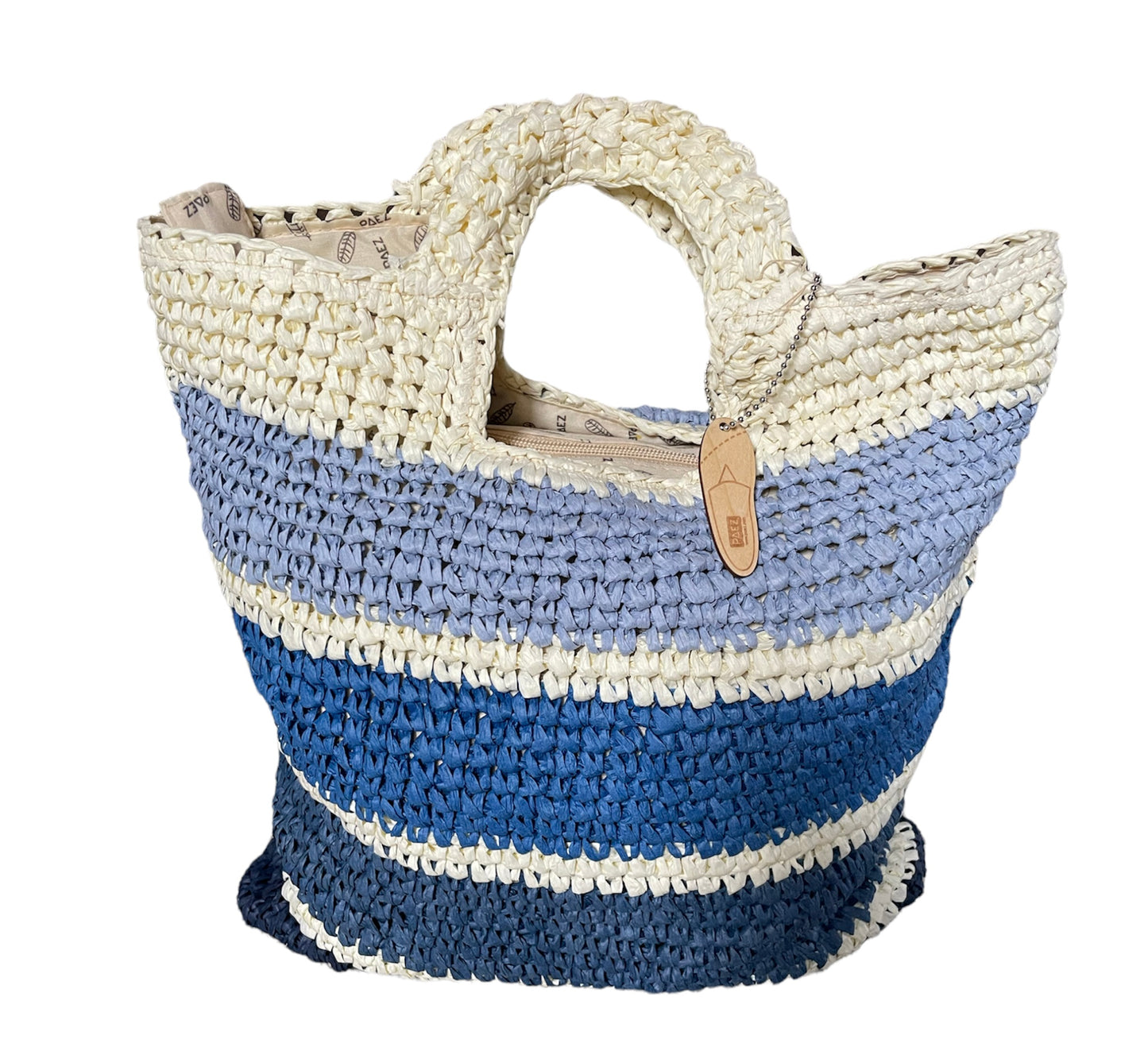 Borsa Mare Donna blu bianco azzurro con doppio manico