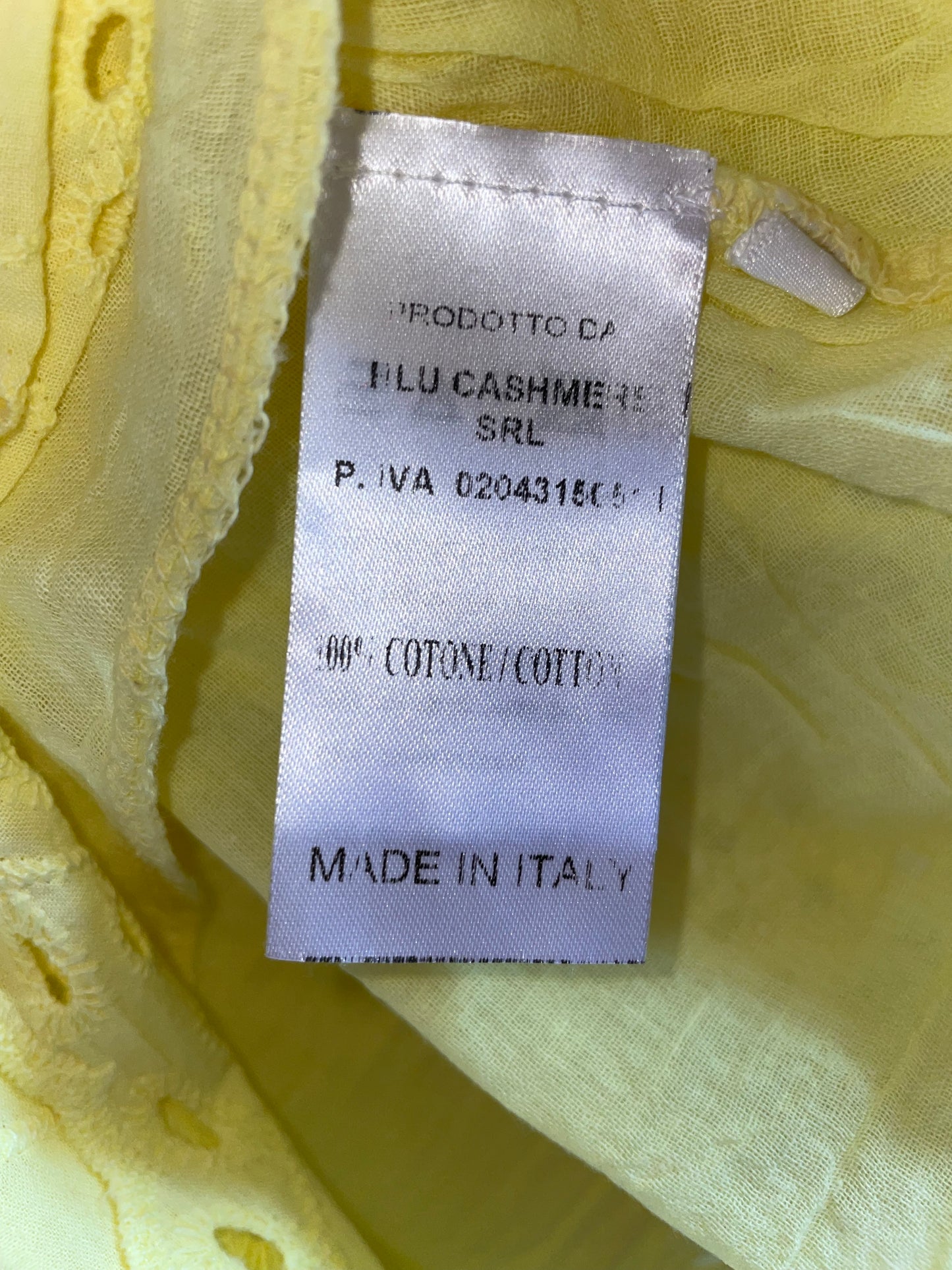 Vestito Donna pizzo San Gallo colore giallo Cashmere Company Stile Positano