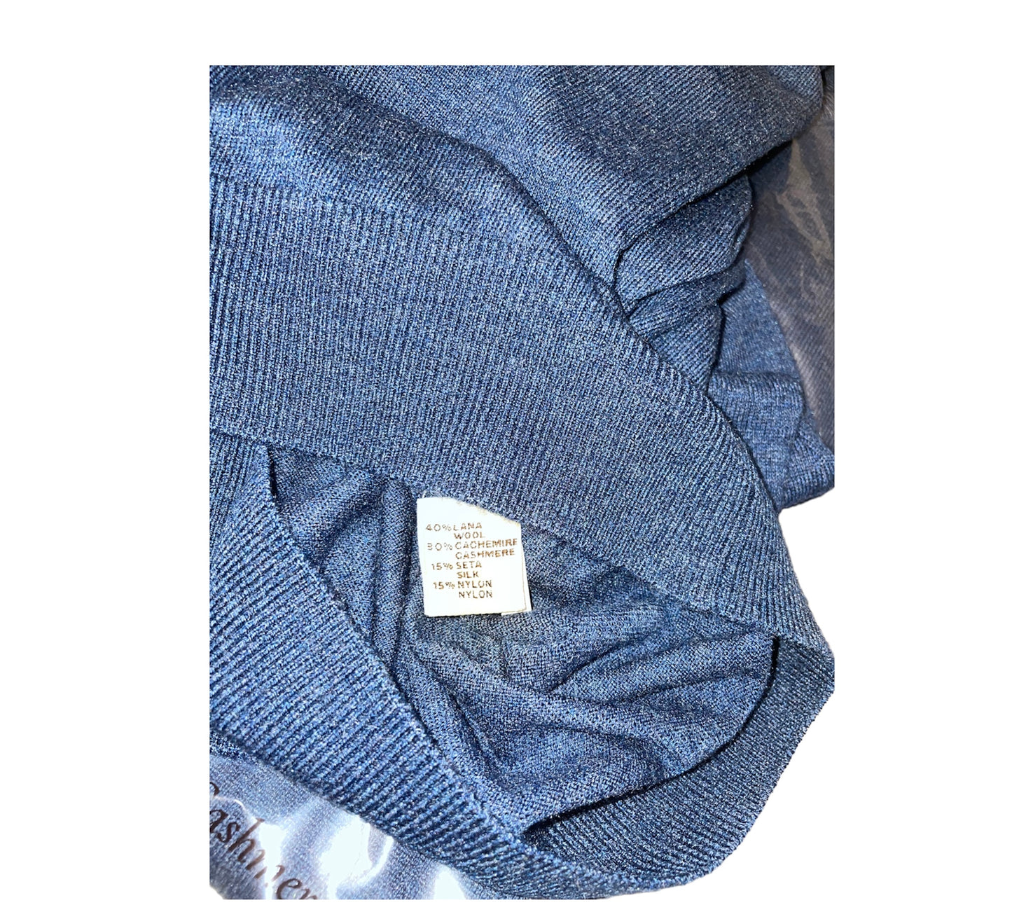 Cashmere Company maglia uomo Blu girocollo Lana Cashmere e Seta