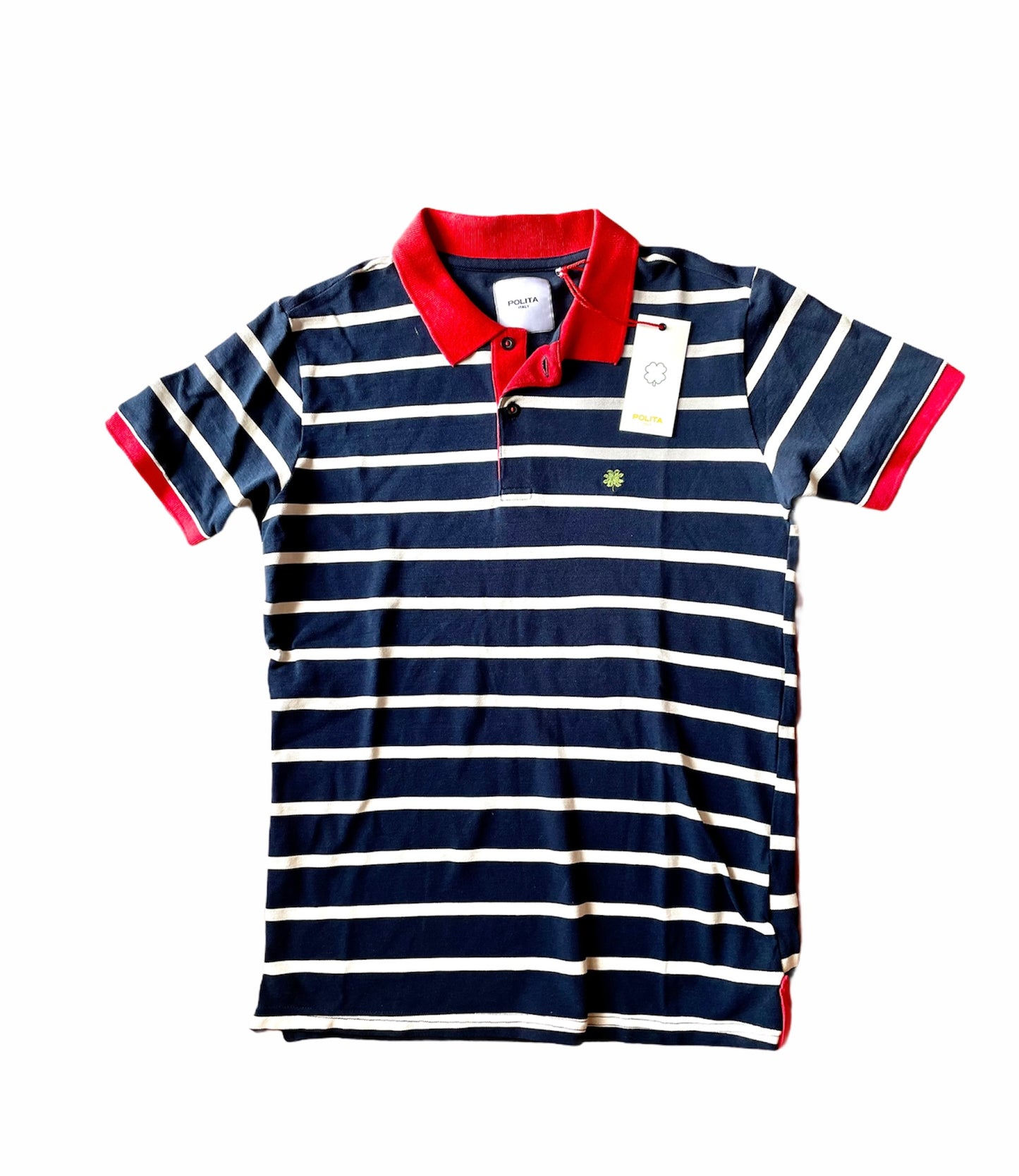 Polita t-shirt Polo uomo maglietta colore blu a righe cotone mezza manica