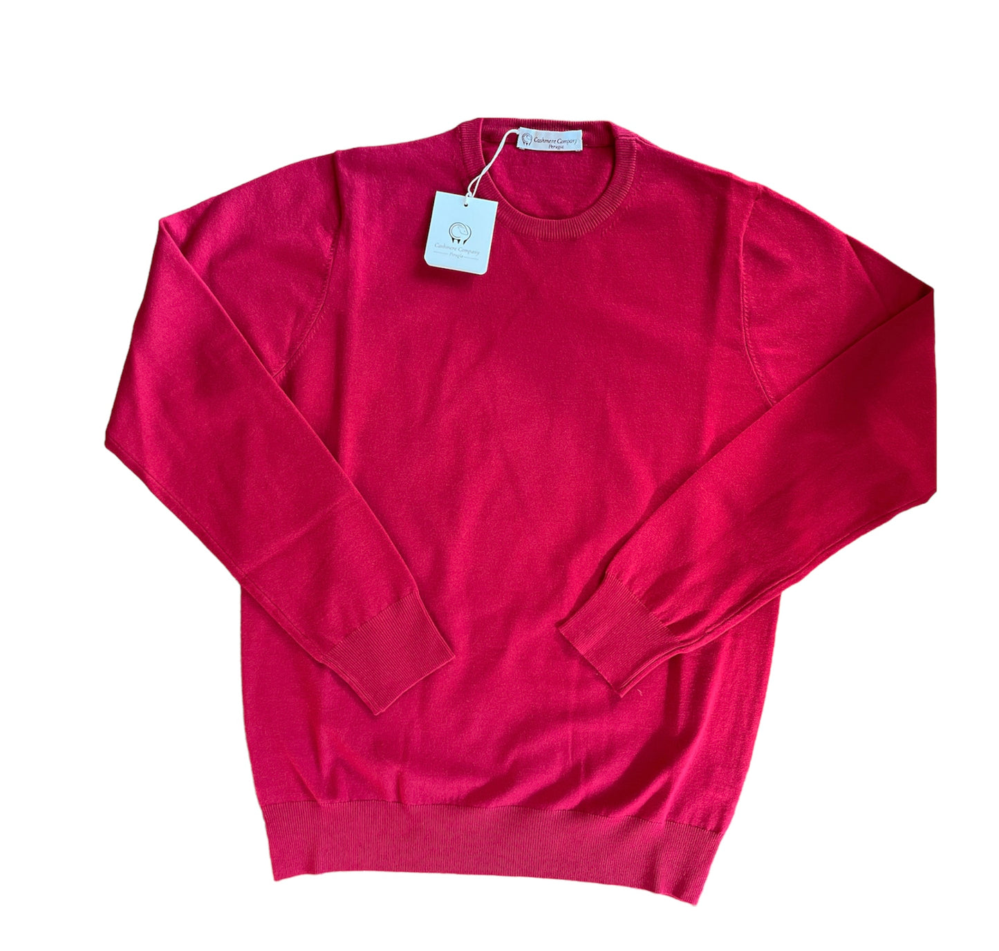 Cashmere Company maglia uomo rosso fragola SC-50% girocollo lana merinos