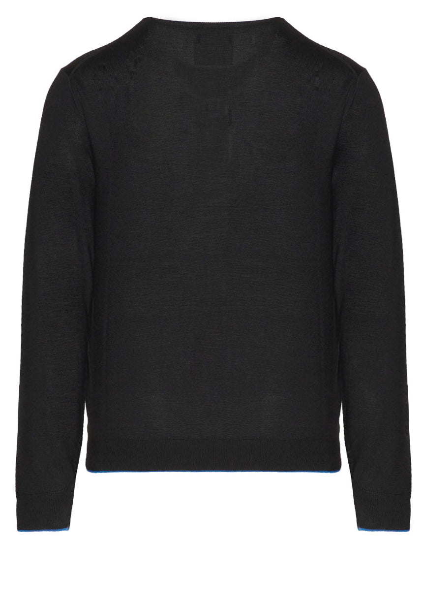 Aeronautica Militare Maglia Uomo Nera Lana Merino 100%