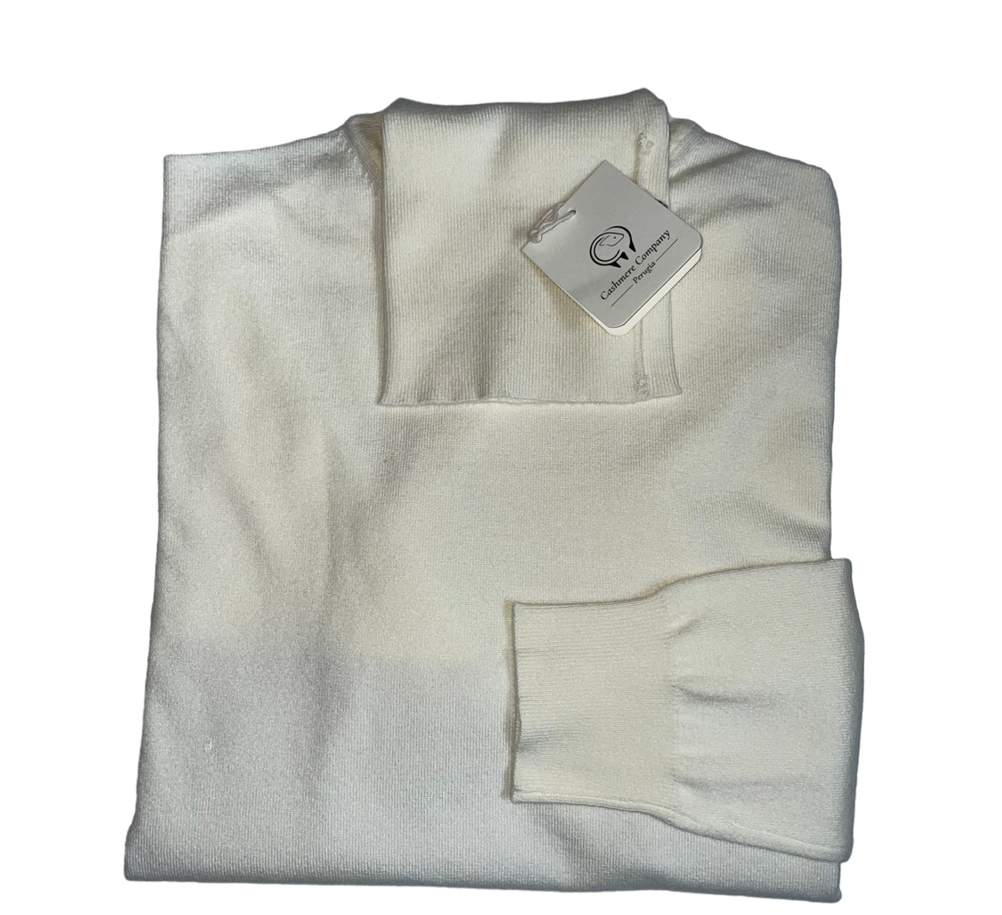 Cashmere Company maglia dolcevita uomo bianco Sc-50%panna lana e Cashmere
